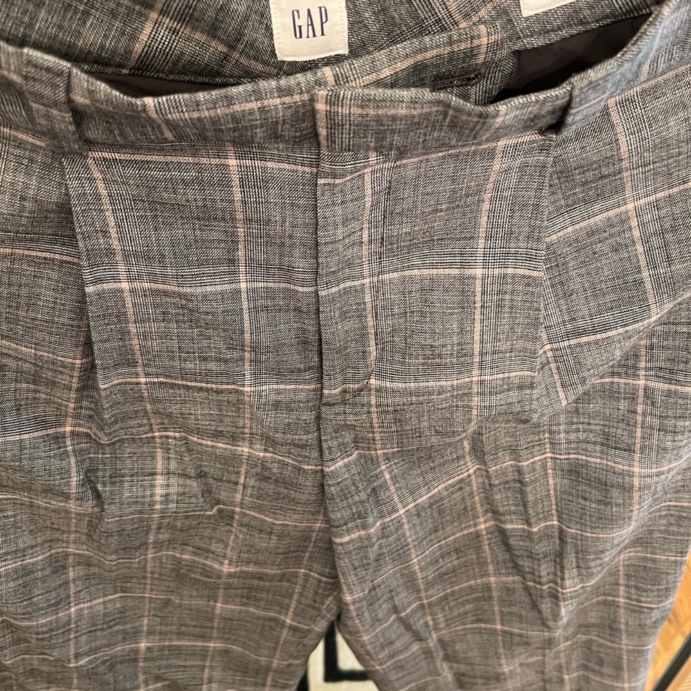 GAP Charcoal Checkered Trousers